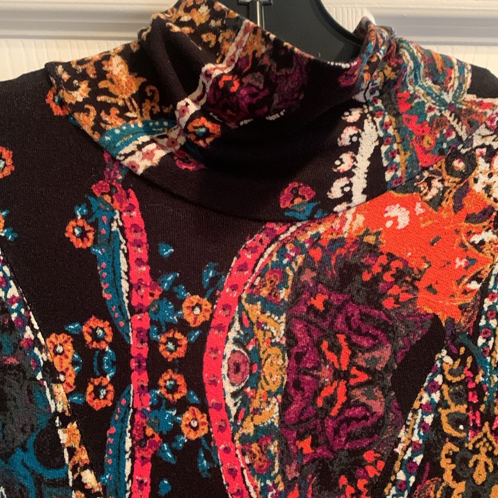 NWT! FREE PEOPLE All Dolled Up Paisley Open Back Mini Dress, soft knit, M. - Picture 5 of 14